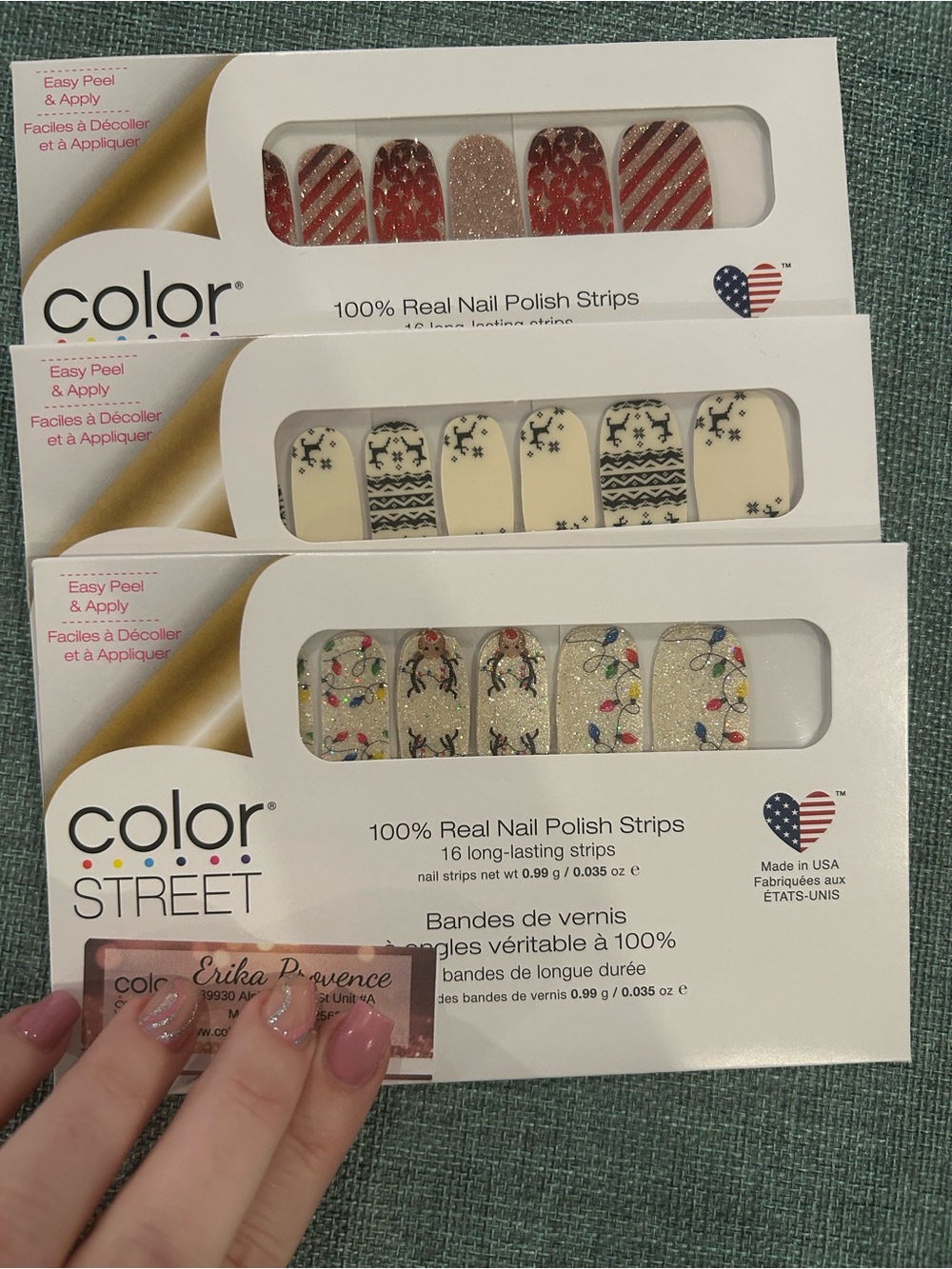 Color Street Christmas Nail Polish Strips Lot of 3 NEW Retired Holiday
